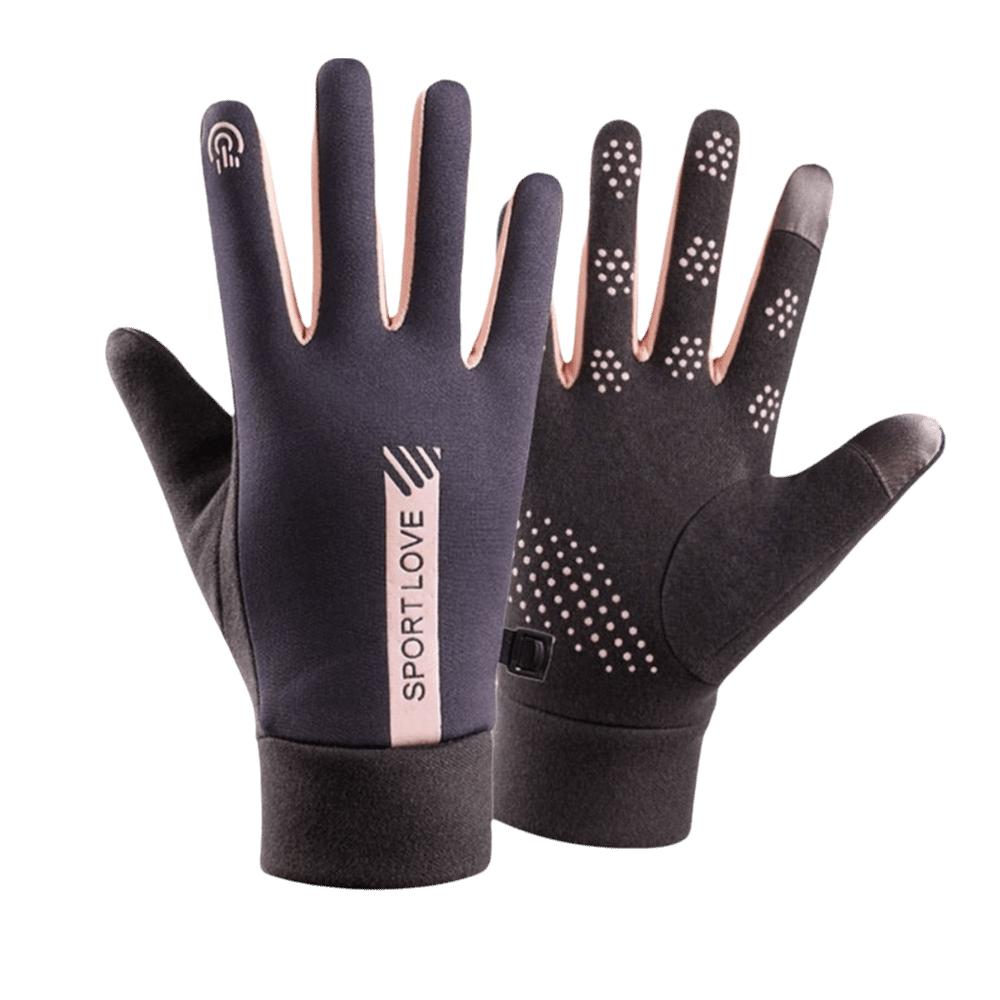 

Windproof Ski Gloves Thickened Touch Screen Gloves Unisex Cycling Mittens Outdoor Grey/Women