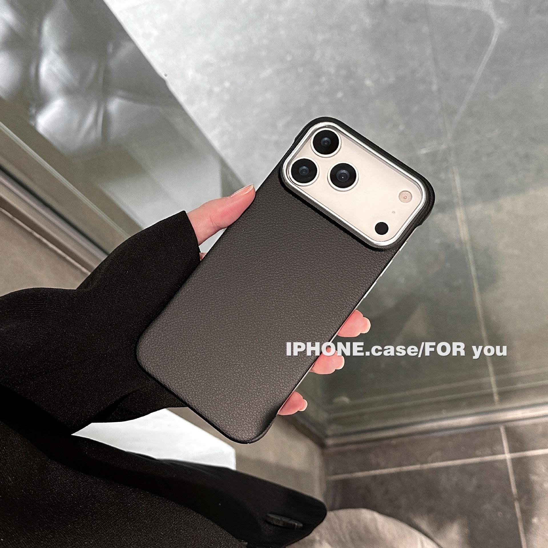 

Borderless Ultra-Thin Leather Case for iPhone 17 Pro Max and 16 17 серый