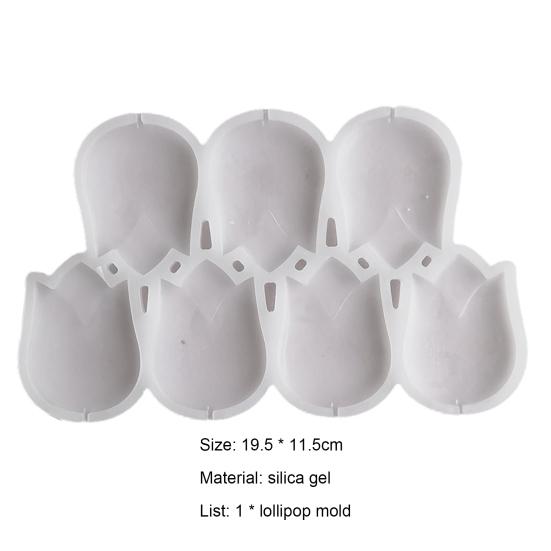 Practical Heat Resistant DIY Cake Mold Tulip Shaped Lollipop Silicone Candy Baking Accessories