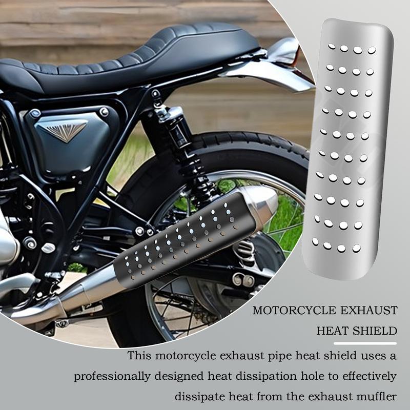 Heat Shield For Motorcycle Exhaust Muffler Pipe Heat Cover For Motorcycle Motorcycle Replacement Exhaust Heat Shield With 2