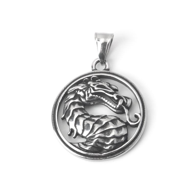 Titanium Steel Mortal Kombat Dragon Pendant Necklace - Stainless Steel Punk Fashion.