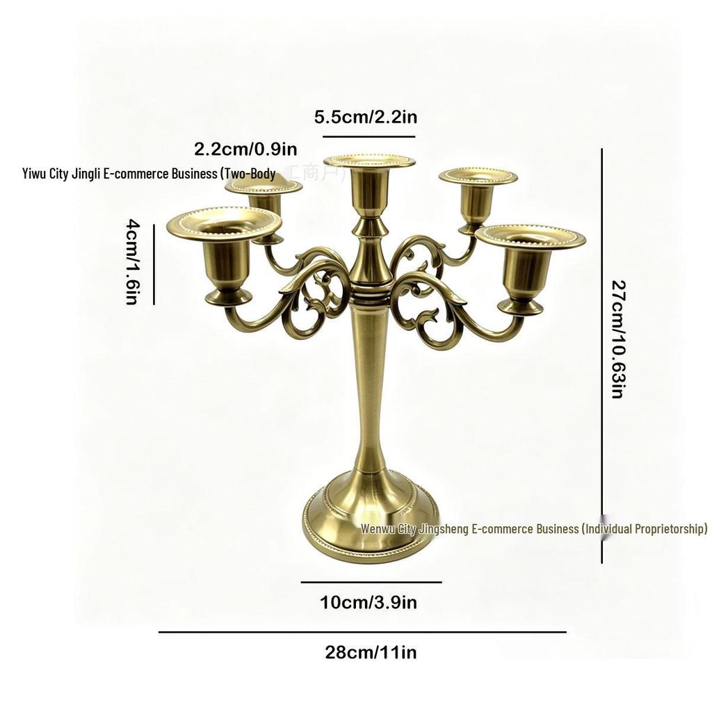European Multi-Head Iron Candlestick: Elegant Retro Candle Holder for Romantic Dinners & Weddings
