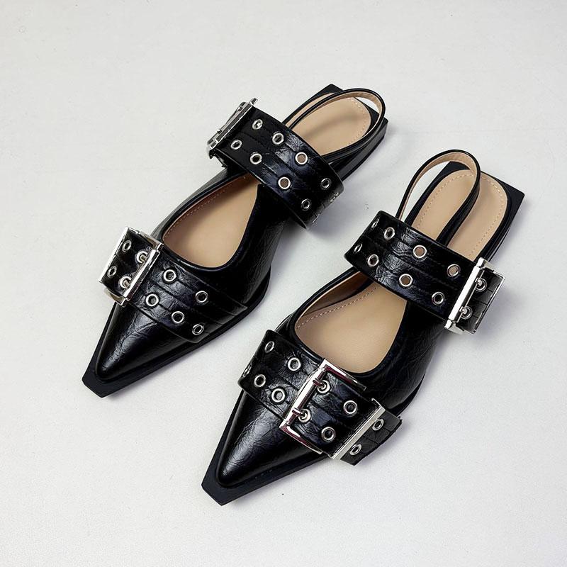 

Мода Большой Размер 43 Мода Острый Носок Женские Балетки Повседневная Женская Обувь Слингбэки Дизайнерская Пряжка Женские Балетки Сандалии Мюли 35 чёрный