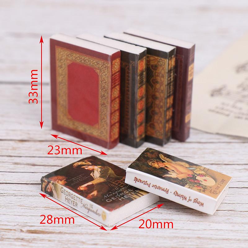 6Pcs/Set 1/12 Dollhouse Miniature Book Model Notebook Doll House Furniture Decor