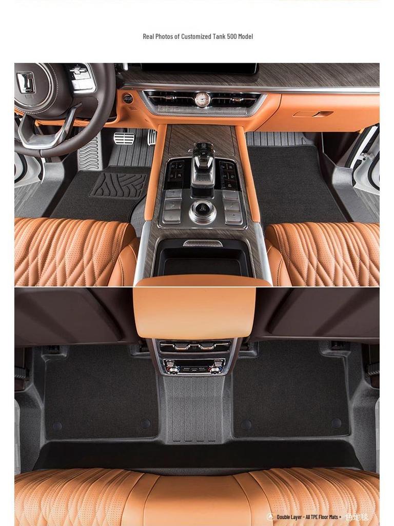 Tank 500 Floor Mats: Fully Enclosed, All-Season, TPE for 5/7-Seater New Energy Models