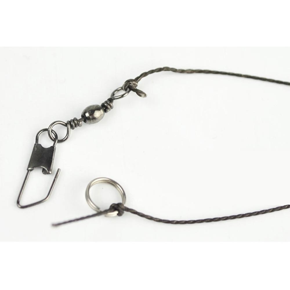 5 Sacchetti Acciaio ad Alto Tenore di Carbonio Filo da Pesca Amo con Filo con 5 Amo Singolo Montature Girella Esche Mare Calata Acqua Piombi da Pesca 3#-13# 260319