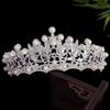 Silver Bride Crown Gold Pearl Tiaras Temperament Rhinestone Tiara  Princess