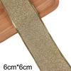 6M Wired Ribbon with Gold Metallic Edge and Glitter Finish for Christmas For Wreath Decoration and Craft Projects