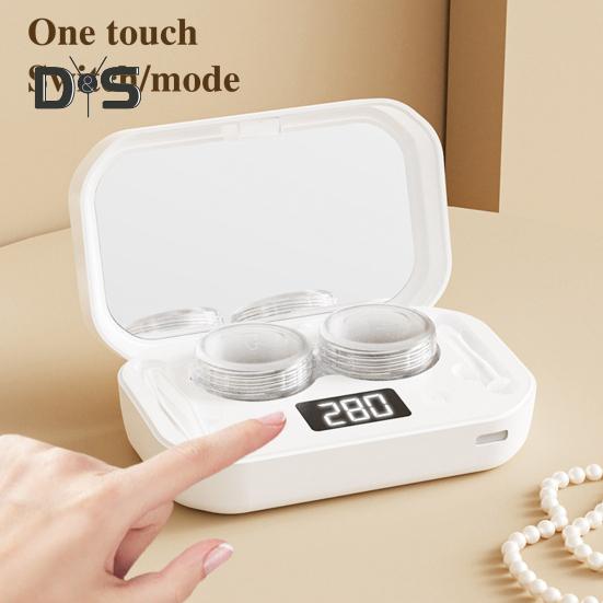 Ultrasonic Contact Lens Cleaner with 4 Timing Modes 360-degree High-Frequency Vibration USB Rechargeable Contact Lens Cleaner Machine