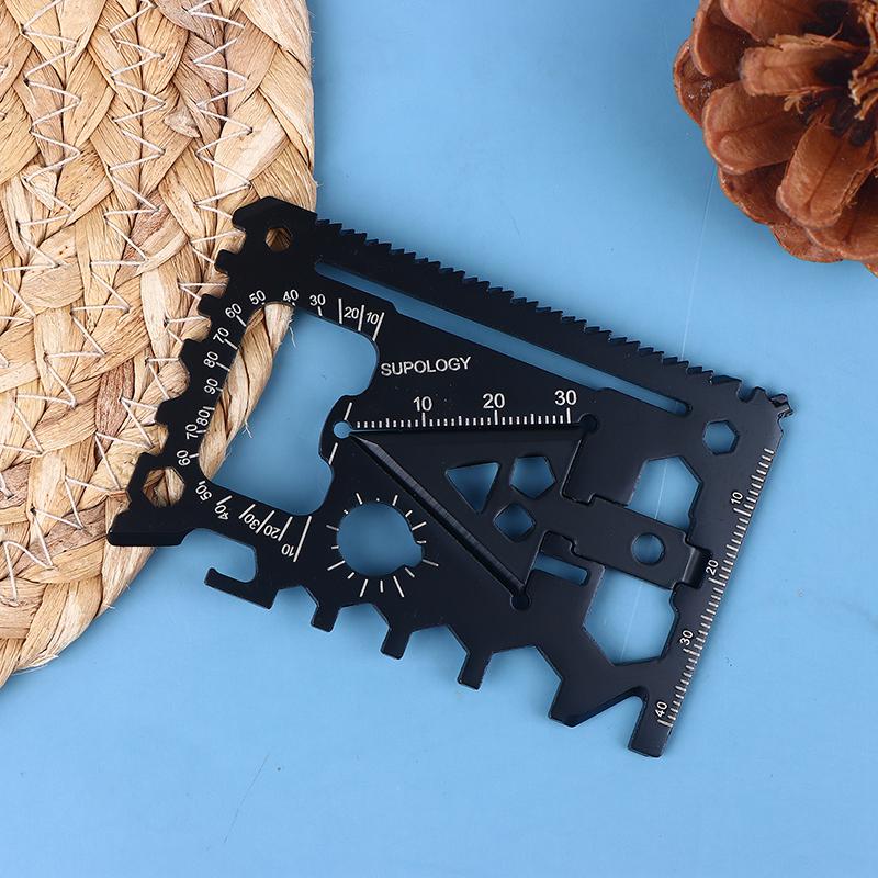 1/2/5 Pezzi Carta Utensile EDC 18-in-1 Acciaio Inossidabile 420 Multifunzione Apribottiglie/Lattine Portachiavi Cacciavite Chiave Inglese Carta