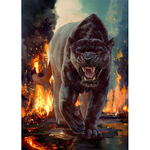 Fantasy Animals Water Fire Elemental Fusion Prints Poster Canvas Painting Modern Wall Art Picture Living Room Bedroom Home Decor