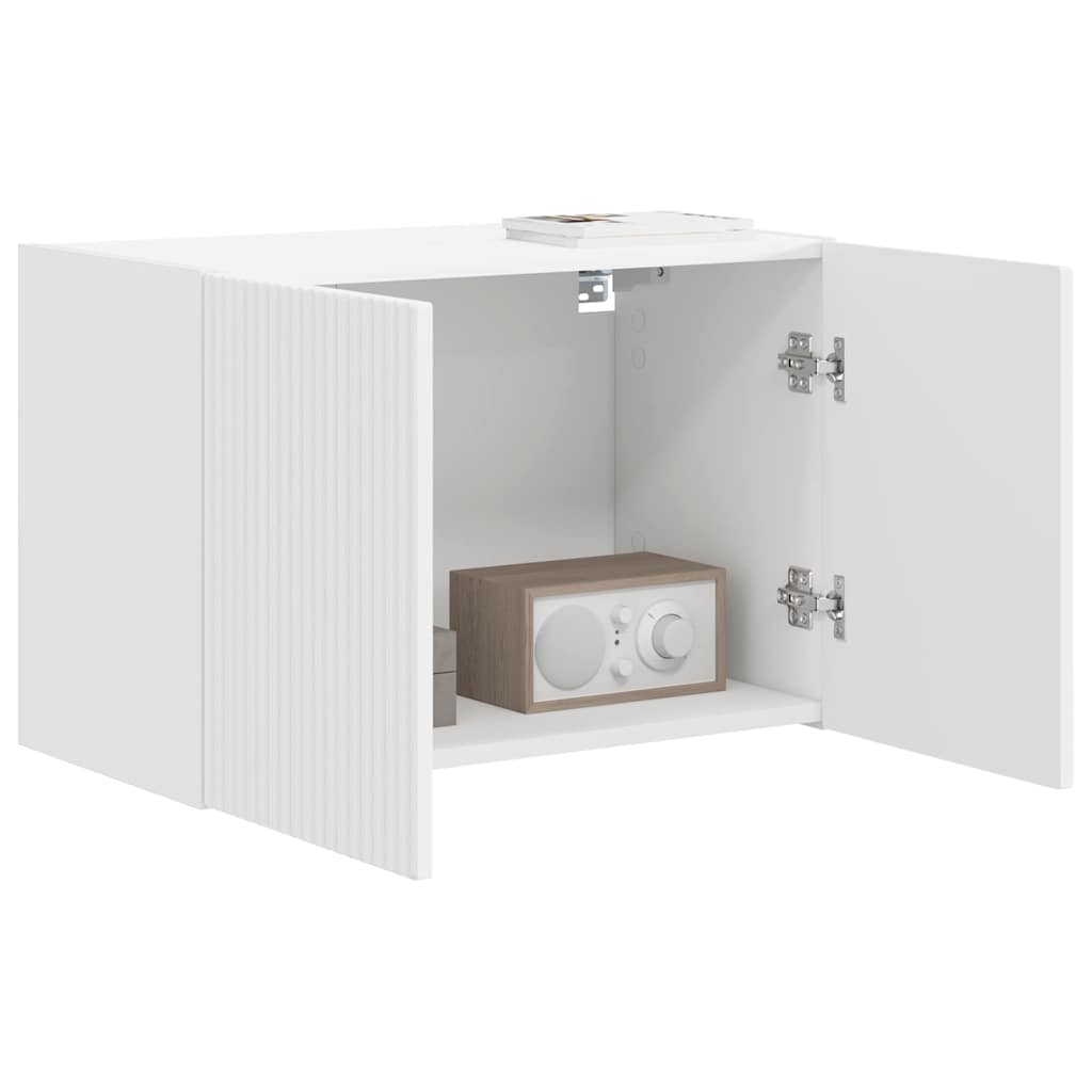 Wall Mounted TV Cabinet White 59.5 X 31 X 40 Cm Particleboard