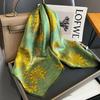 65Cm Square Pure Silk Square Scarf Elegant Silk Decorative Flower Design Necktie Small Shawl Neckerchief For Women