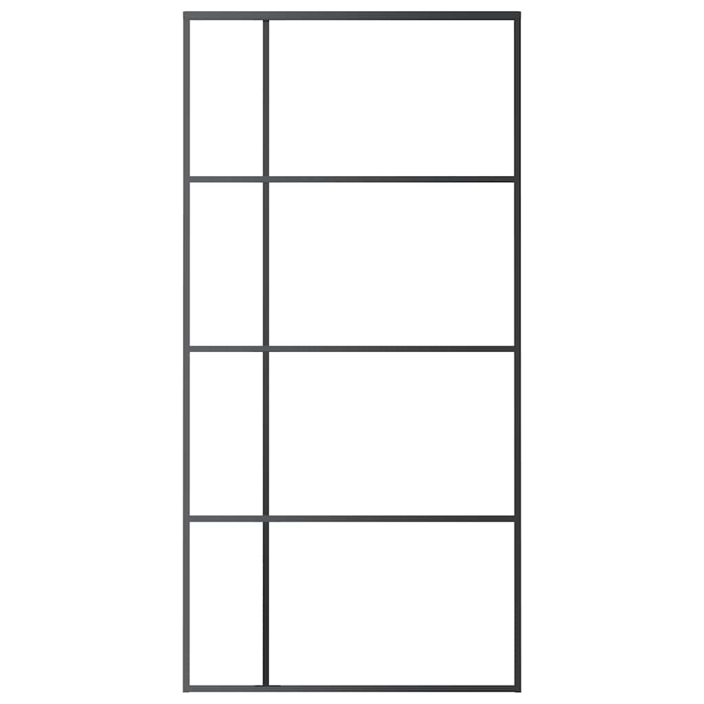 Vidaxl Sliding Door, Esg Glass And Aluminium, 102.5X205 Cm, Black