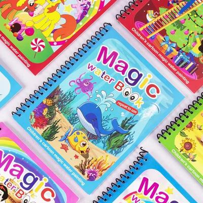 1 Book+1 Pen Reusable Coloring Book Water Painting Book Sensory Early Education Puzzle Drawing Toys