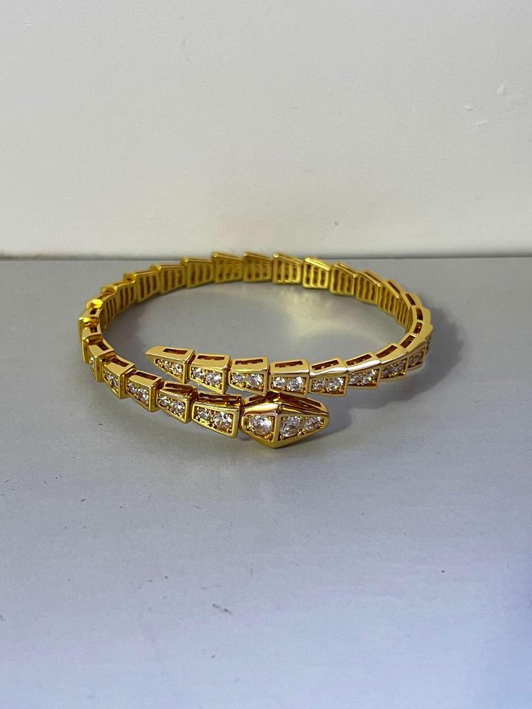 Bracelet Diamant Forme Serpent Haut de Gamme Baojia V Or