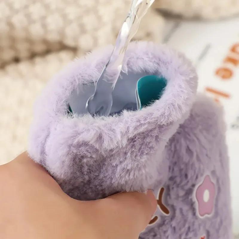 Plush Hot Water Bottle Bag Girls Cute Shoulder Hand Warmer Warm Belly Winter Home Instant Hot Pack Water Heating Pad Heat Pack