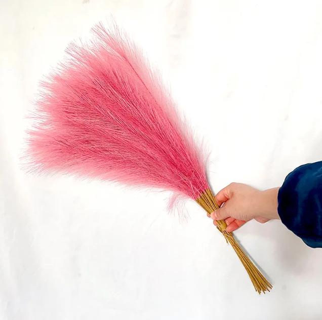 

Simulated Cattail Grass Home Wedding Decoration Floor Simulation Green Plants One Size рожевий