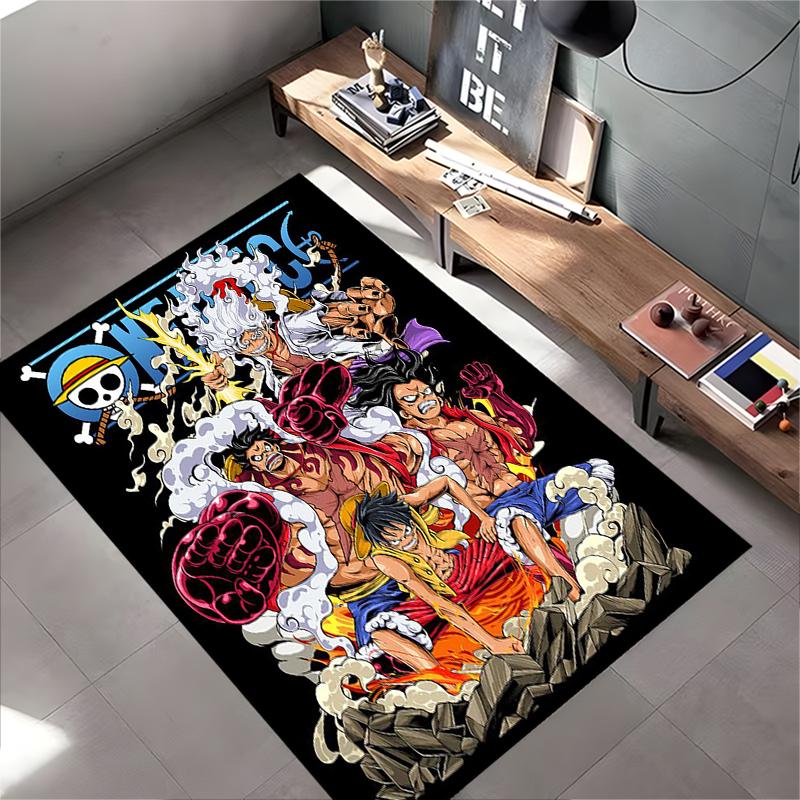 "Anime Pirate Characters Graphic Carpet with Dynamic Battle Scene Design" Suitable for Use As an Anti-slip for Living Room Bedroom Sofas