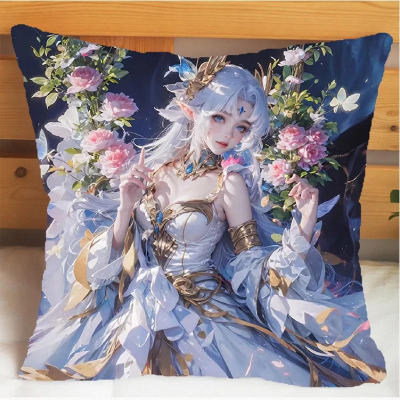 Arena of Valor Honor of Kings Diao Chan Pillow and Pillowcase Cushion Cover Case Double Sided Print Plush Throw Pillows 40x40cm