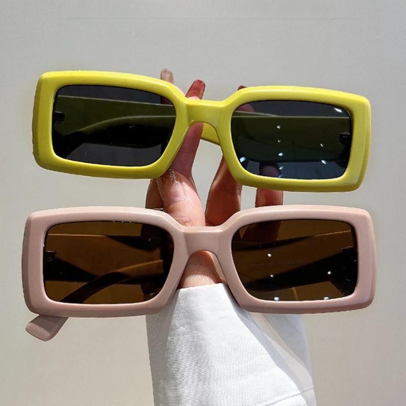 Retro Vierkante Zonnebril voor Dames Heren Nieuwe Mode Ontwerper Klein Montuur Y2K Zonnebril Trending Product Tinten UV400 Brillen