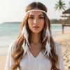 Intricate Crochet Band Boho Tassel Headpiece Tribal Feather Hair Extensions  Island Getaway Outfit