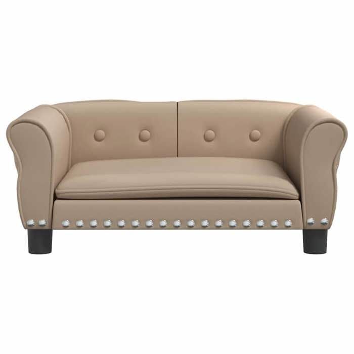 VidaXL Dog Bed, Pet Sofa with Wooden Frame, Basket for Puppies Indoor House, Cappuccino 171835