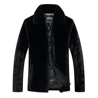 Herren Gold Nerz Jacke Mantel Imitation Nerz Revers Kragen Winter Verdickt Neue