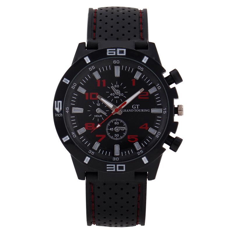 

Men s Triple-Eye Digital Quartz Sports Watch with Silicone Strap червоний