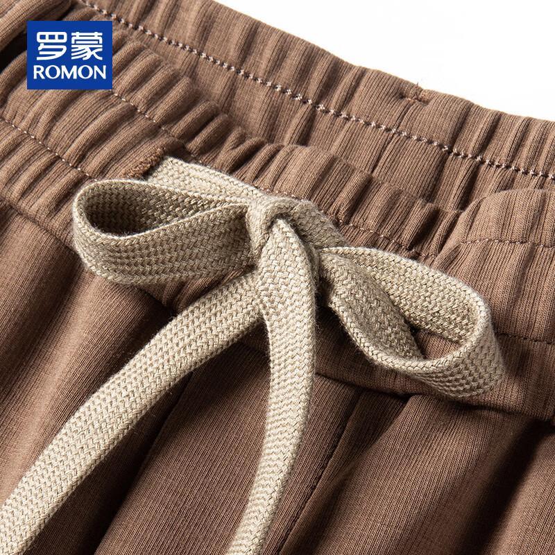 ROMON Men's Loose Straight Casual Drawstring Pants
