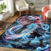 Warrior Print Crystal Velvet Plush Rug AntiSlip Resistant Floor Carpet For Indoor Household Home Decoration