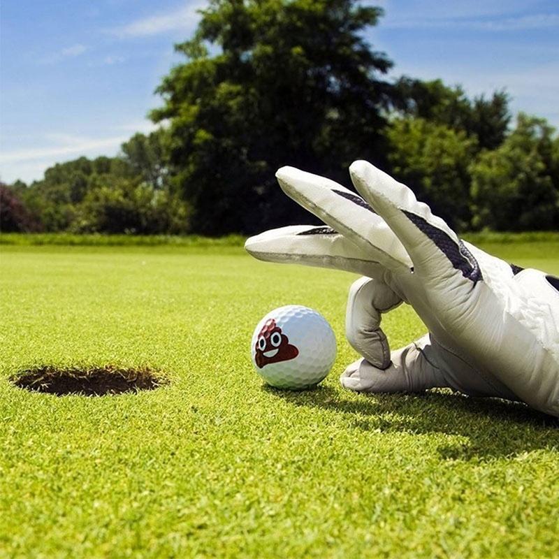Cute Emoji Novelty Practice Golf Balls Toy Kids Gifts for Outdoor Field Playing Random
