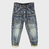 Herren Trendy Spliced High-Street Casual Loose Straight Jeans für Frühling/Sommer