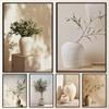 Modern Abstract Flowers Potted Plants Frameless Poster Vintage Vase Canvas Painting Art Wall Decor Bohemian Decor For Home Room