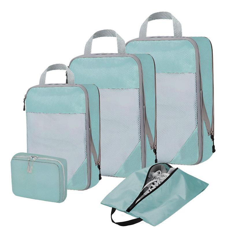 5 Piece Storage Bags Compression Packing Cube Travel Storage Bag Luggage Clothing Storage Set