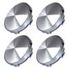 Tonra Wheel Center Caps, Flat, 60mm Outer Diameter, 56mm Inner Diameter, Set of 4, Aluminum Wheel Center Caps, 56mm, Silver X Silver