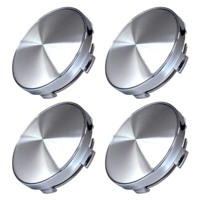 Tonra Wheel Center Caps, Flat, 60mm Outer Diameter, 56mm Inner Diameter, Set of 4, Aluminum Wheel Center Caps, 56mm, Silver X Silver