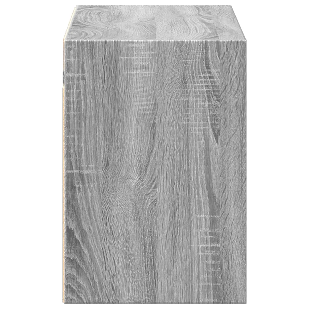 Wall Mounted TV Cabinet with LED Lighting Grey Sonoma 100 x 31 x 45 cm