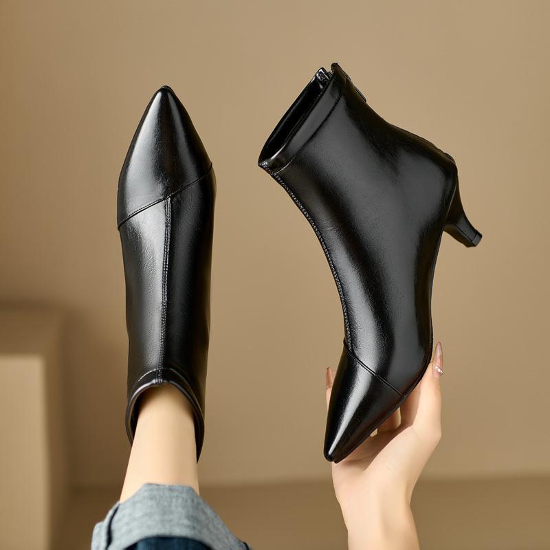 Simple mid-heel ankle socks boots skinny boots Martin boots European and American knight boots