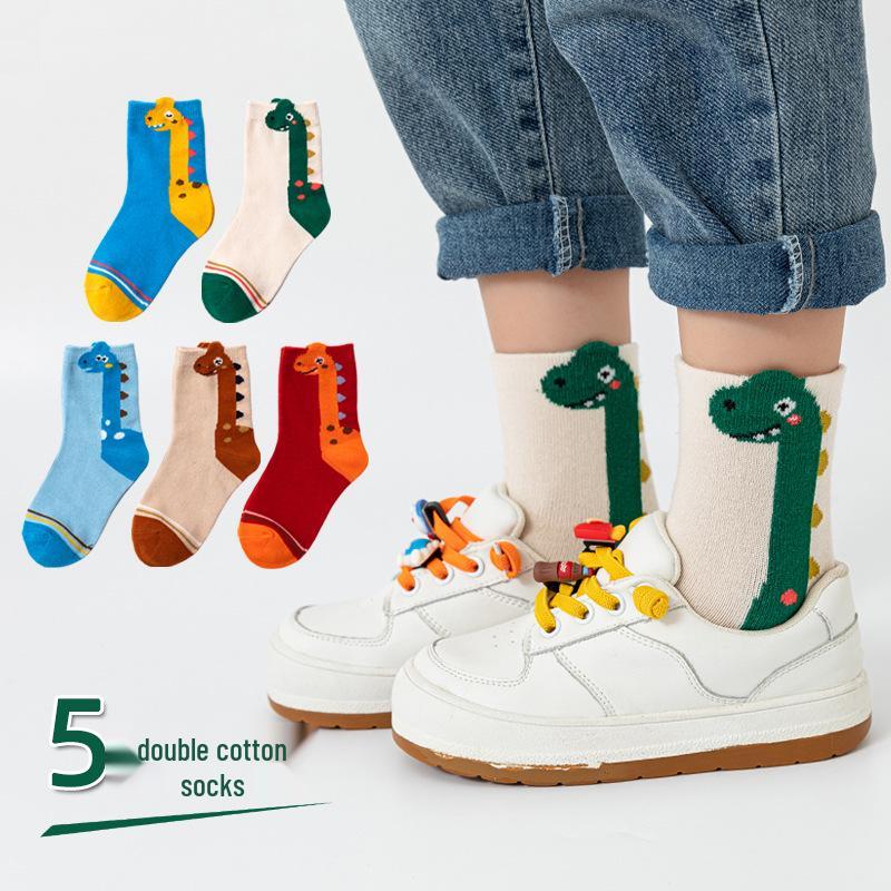 Geruchsresistente Jungen-Baumwoll-Basketballsocken, Mittelhoher Schaft, Trendig für Frühling, Herbst, Winter, Alter 3-12