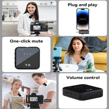 Mini Wireless Microphone for IPhone Android Cameras Wireless Microphone for Interviews Vlog Noise Cancelling Lavalier Microphone