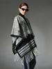 Winter Scarf Women Layers Poncho Elegant Wool Houndstooth Print Tassel Wraps Shawl Scarve Capa Para Pashmina Cloak High Quality