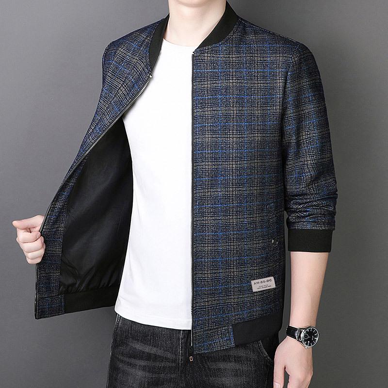 Frühlings- und Herbst Herrenjacke Jacke Mittelalterlich und Jung Baseballkragen Herrenjacke Papas Herrenjacke