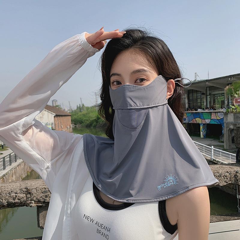 Upgrade eye corner protection nylon sunscreen mask women's UV protection neck protection sunshade summer driving thin sunscreen mask