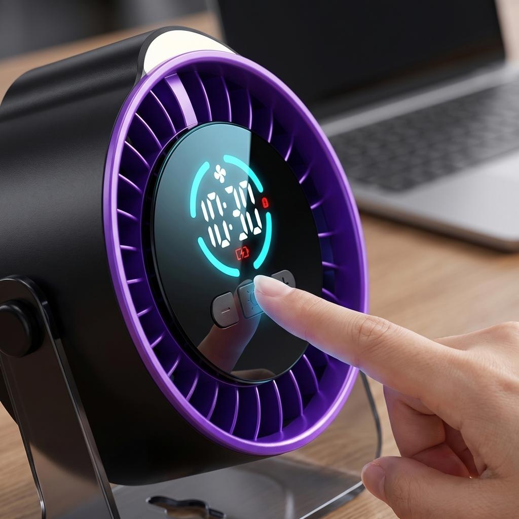 Desktop Fan, Rechargeable, Silent, Circulation Fan, Digital Display Fan