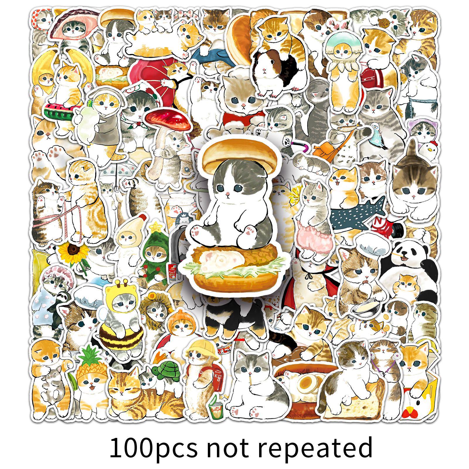 

Hand-Painted Kitten Stickers, 100-Pack: Cute Decorative Designs for Bikes, Water Bottles, and Desks