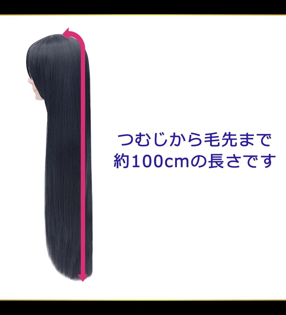 CaseEden Cosplay Wig, Premium, Smooth, Long, Straight, 100cm, Heat-Resistant, Gray-Black, WIG6185