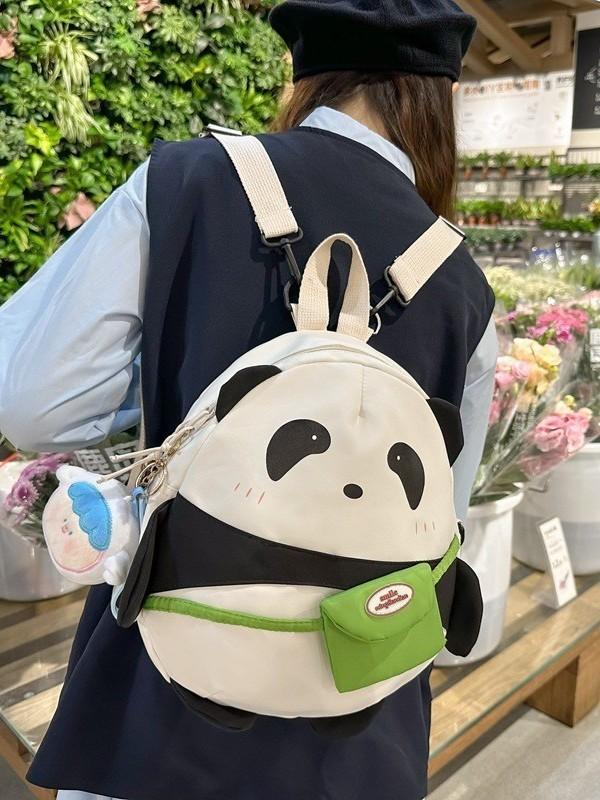 Panda Weicher Plüsch-Rucksack Für Damen Modisches Cartoon-Geschenk Für Teenager Und Studenten
