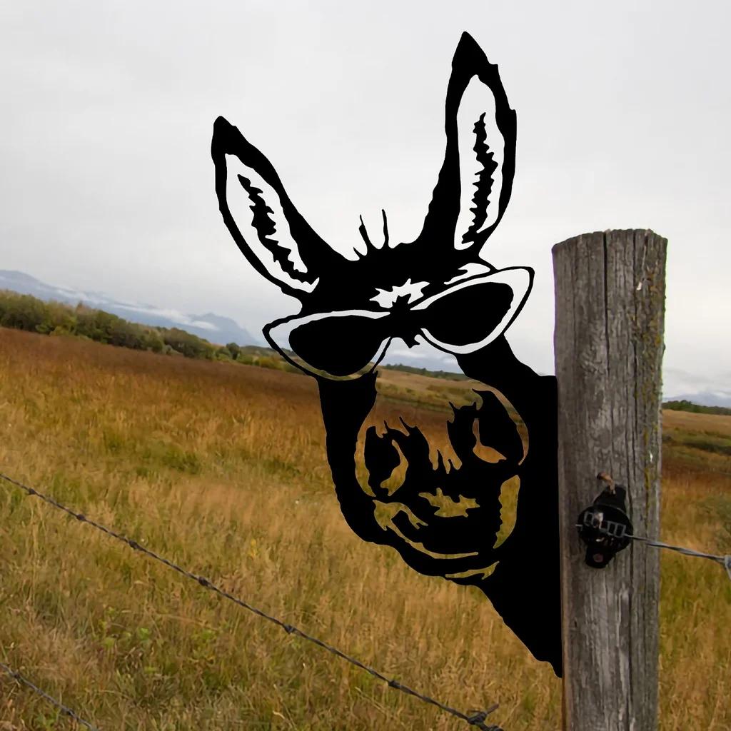 

Железный силуэт в форме осла – украшение для садовой ограды, настенное искусство в фермерском доме для садовой вечеринки и украшения дома чёрный