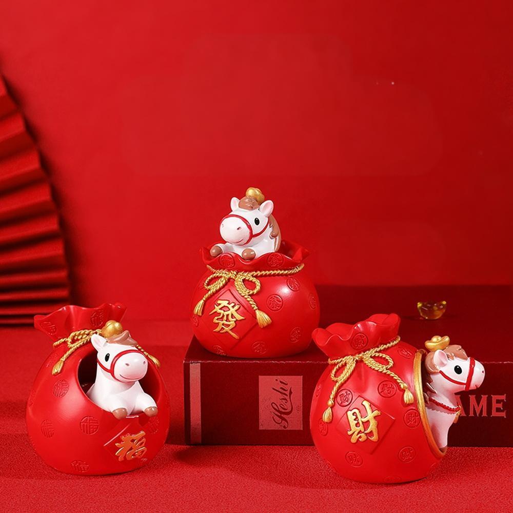 Hot Sale Lucky Horse Year Zodiac Figurine Resin Craft New Year Gift Home Decoration Annual Meeting Gift